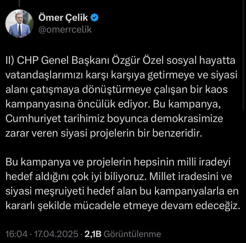 Ömer Çelik: Özgür Özel sosyal hayatta vatandaşlarımızı karşı karşıya getirmeye, kaos oluşturmaya çalışıyor - Resim : 2