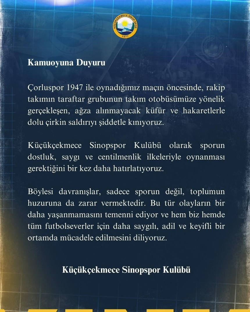 Böyle vandallık görülmedi! K.Ç. Sinopspor’un takım otobüsüne spreyli saldırı