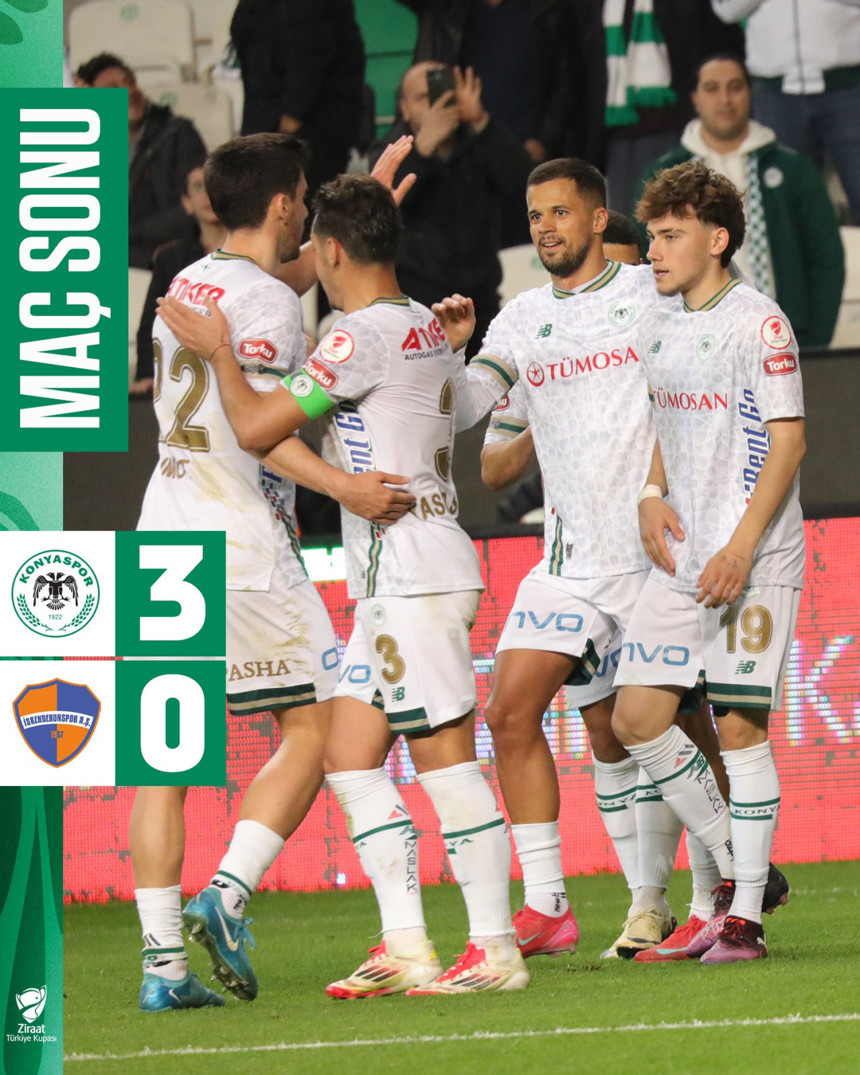 Ziraat Türkiye Kupası'nda ilk yarı finalist İskenderunspor'u eleyen Konyaspor oldu (3-0 Maç Sonucu)
