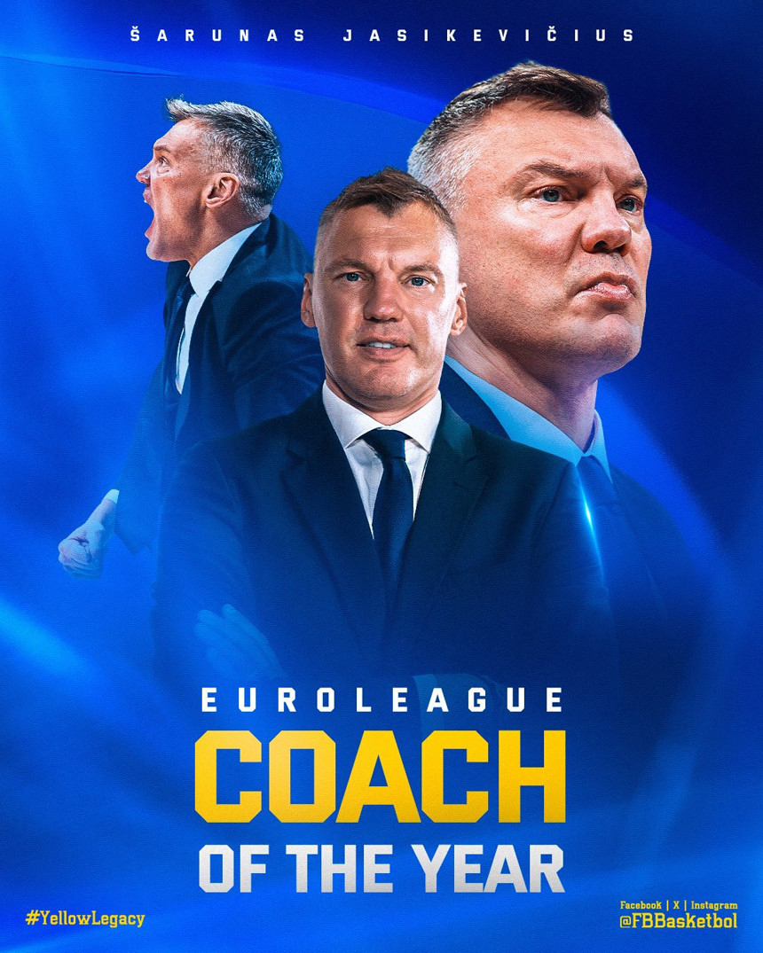 Avrupa'nın en iyi koçu Sarunas Jasikevicius! Alexander Gomelskiy Yılın Koçu ödülü Litvanyalıya