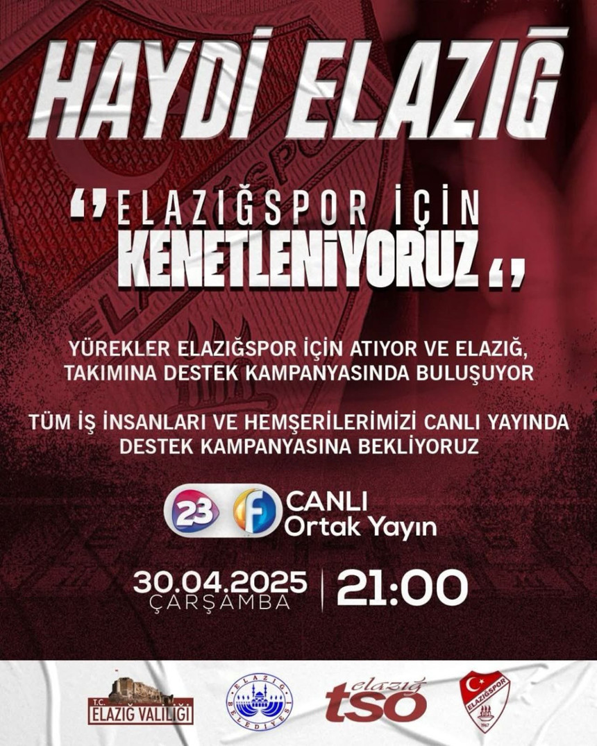 Elazığ Ticaret ve Sanayi Odası'ndan Elazığspor için destek kampanyası