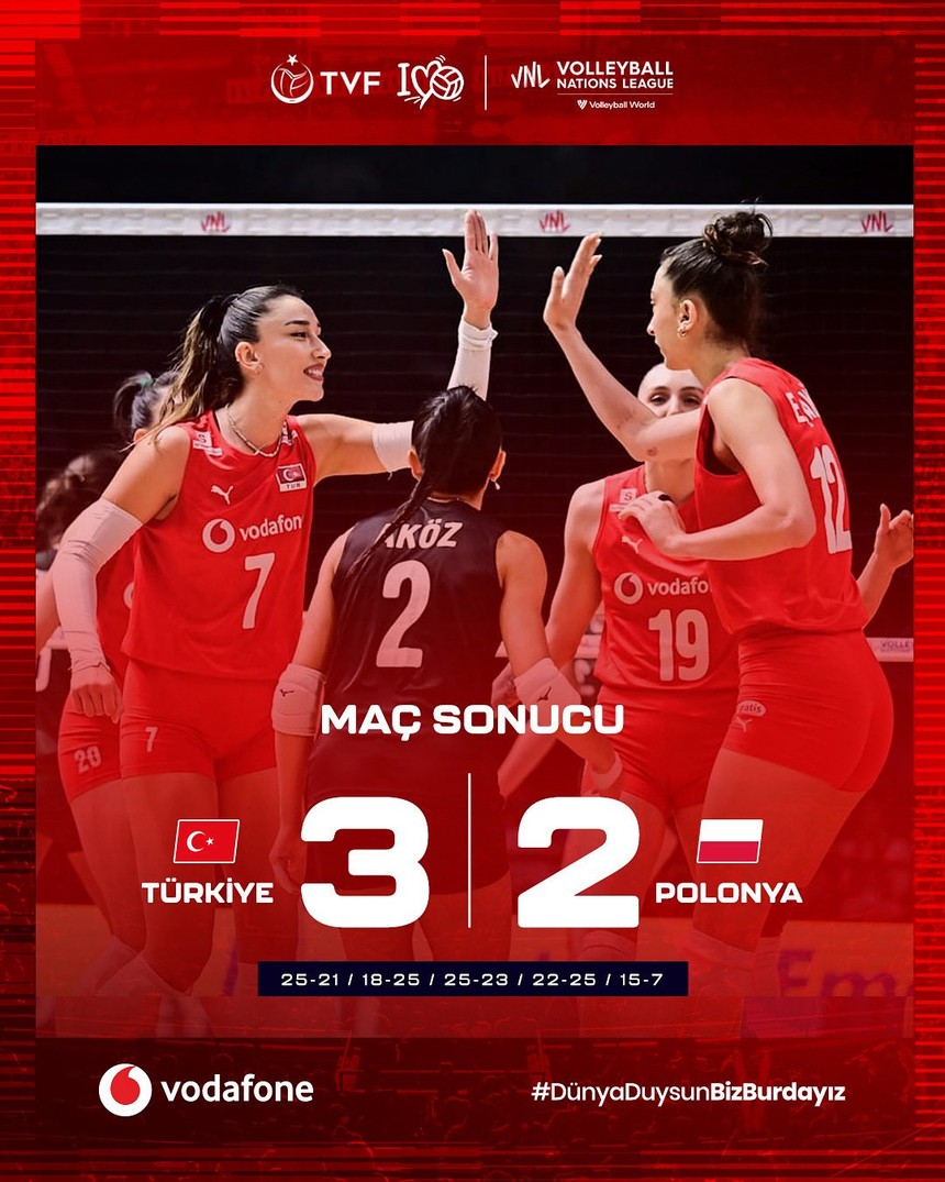 Filenin Sultanları FIVB Milletler Ligi'nde rakip tanımıyor! 3'te 3 geldi... Türkiye - Polonya: 3-2 (Maç Sonucu)