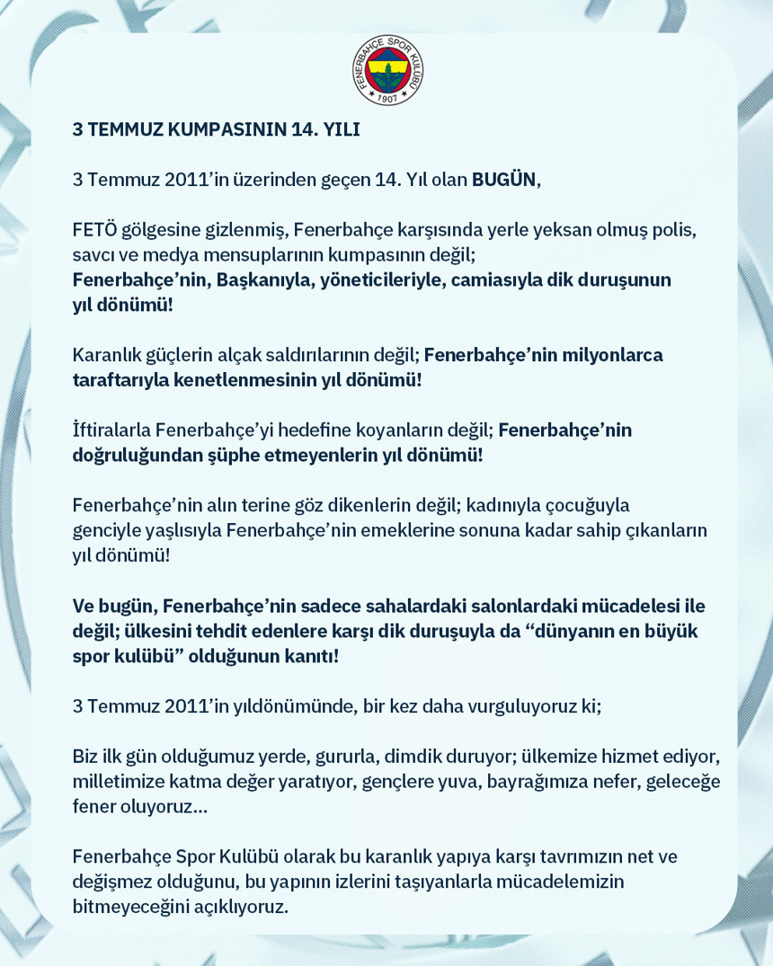 Fenerbahçe ve Trabzonspor'dan olay çıkartacak 3 Temmuz paylaşımı!