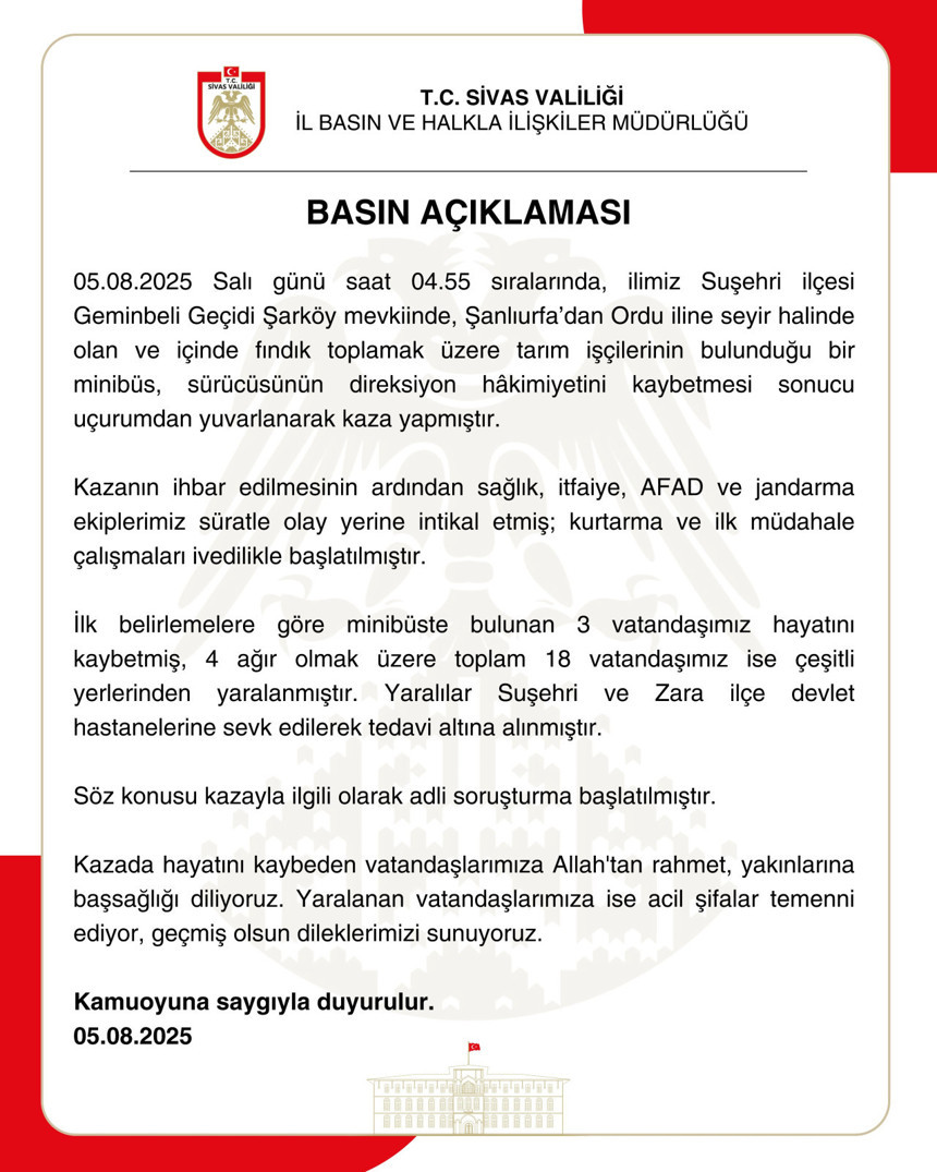 Suşehri'nde fındık yolunda can pazarı: Minibüs uçuruma yuvarlandı, ölü sayısı 4'e yükseldi! 17 yaralı var... - Resim : 2