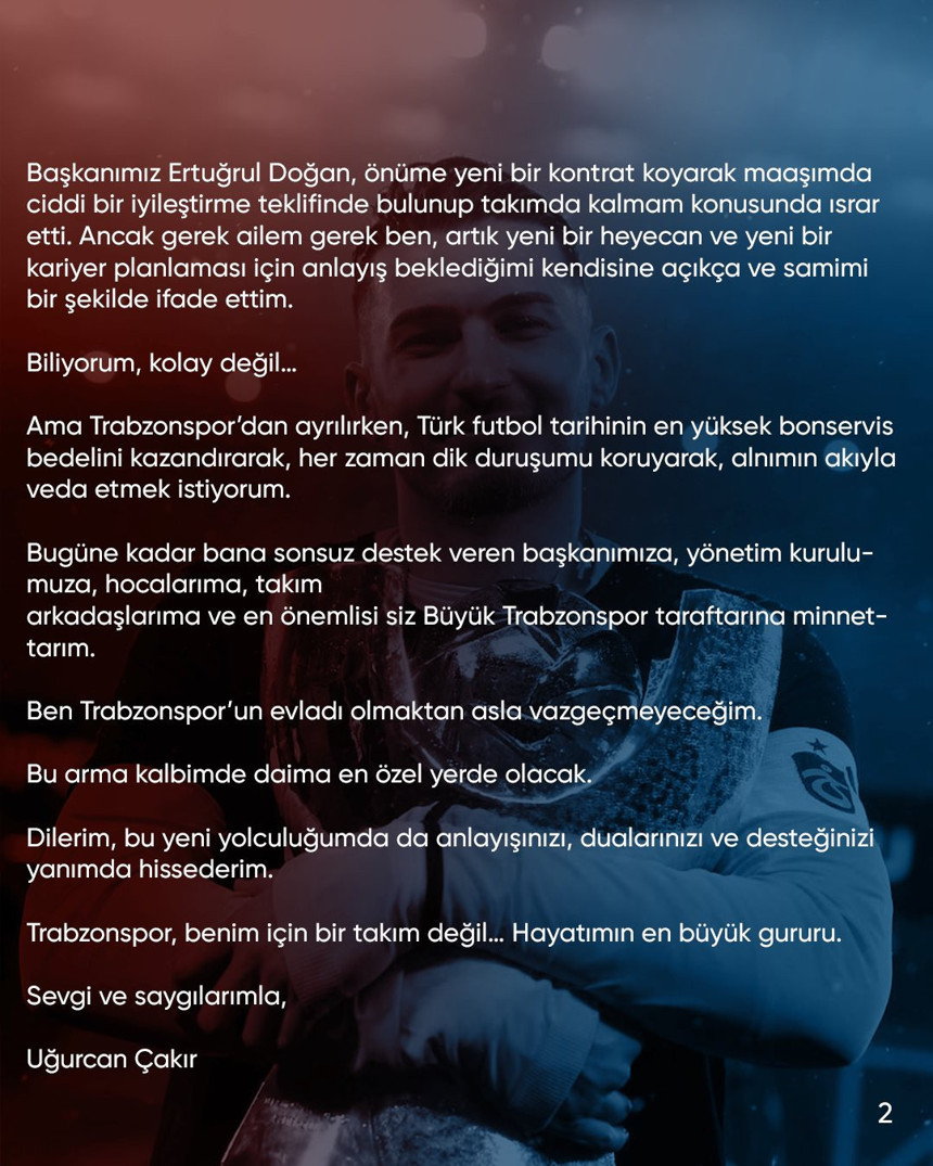 Galatasaray yeni kalecisini buldu! Uğurcan Çakır Trabzonspor'a veda etti - Resim : 2