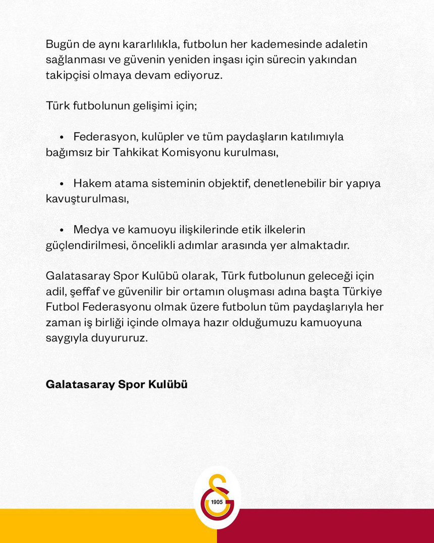 Galatasaray'dan bahis soruşturmasına ilişkin dikkat çeken açıklama: Artık herkes farkında! - Resim : 2