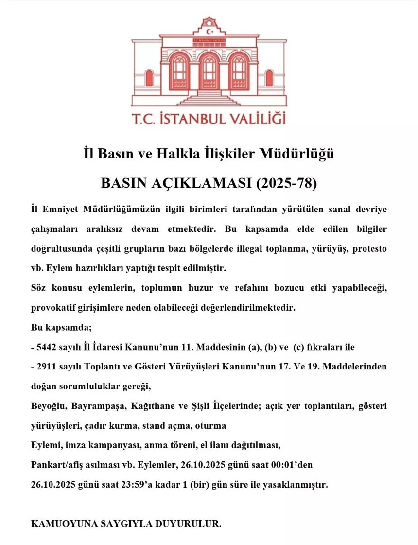 İstanbul Valiliği yeni kararları duyurdu: 4 ilçede yasaklandı