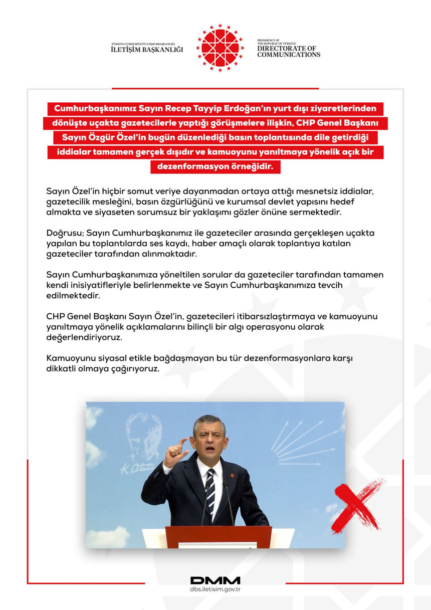 Özgür Özel'in iddiaları DMM tarafından yalanlandı: Hiç bir somut veriye dayanmıyor