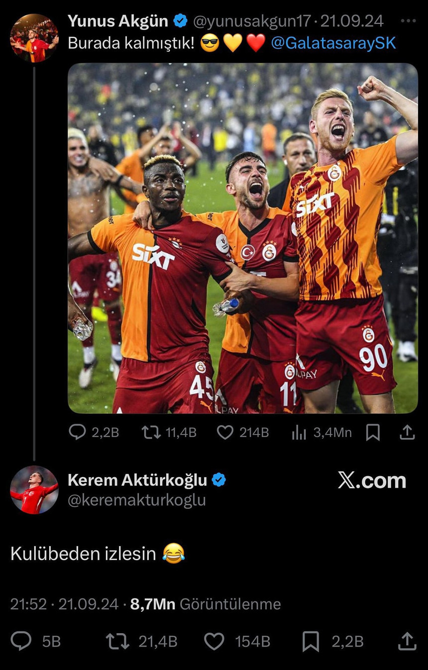 Galatasaray’ı silen Kerem Aktürkoğlu'na Terim cephesinden bomba tepki! Sosyal medya adeta yıkıldı!