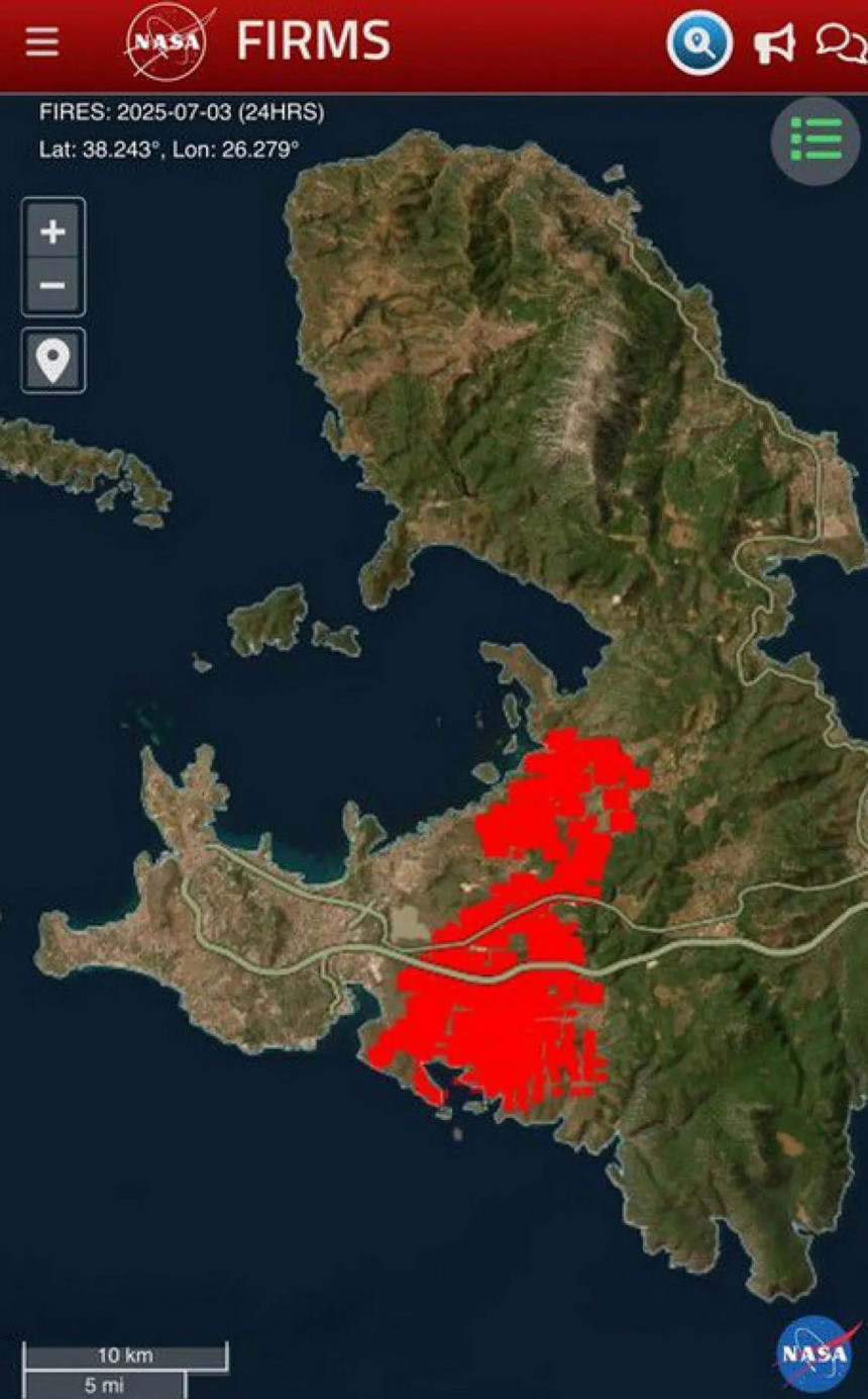 İzmir'deki ciğerimizi yakan yangınlar NASA'dan görüntülendi - Resim : 2