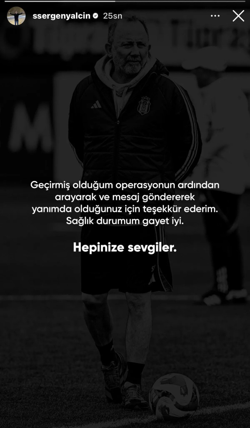Sergen Yalçın'dan anjiyo operasyonu sonrası ilk açıklama: Sağlık durumum gayet iyi