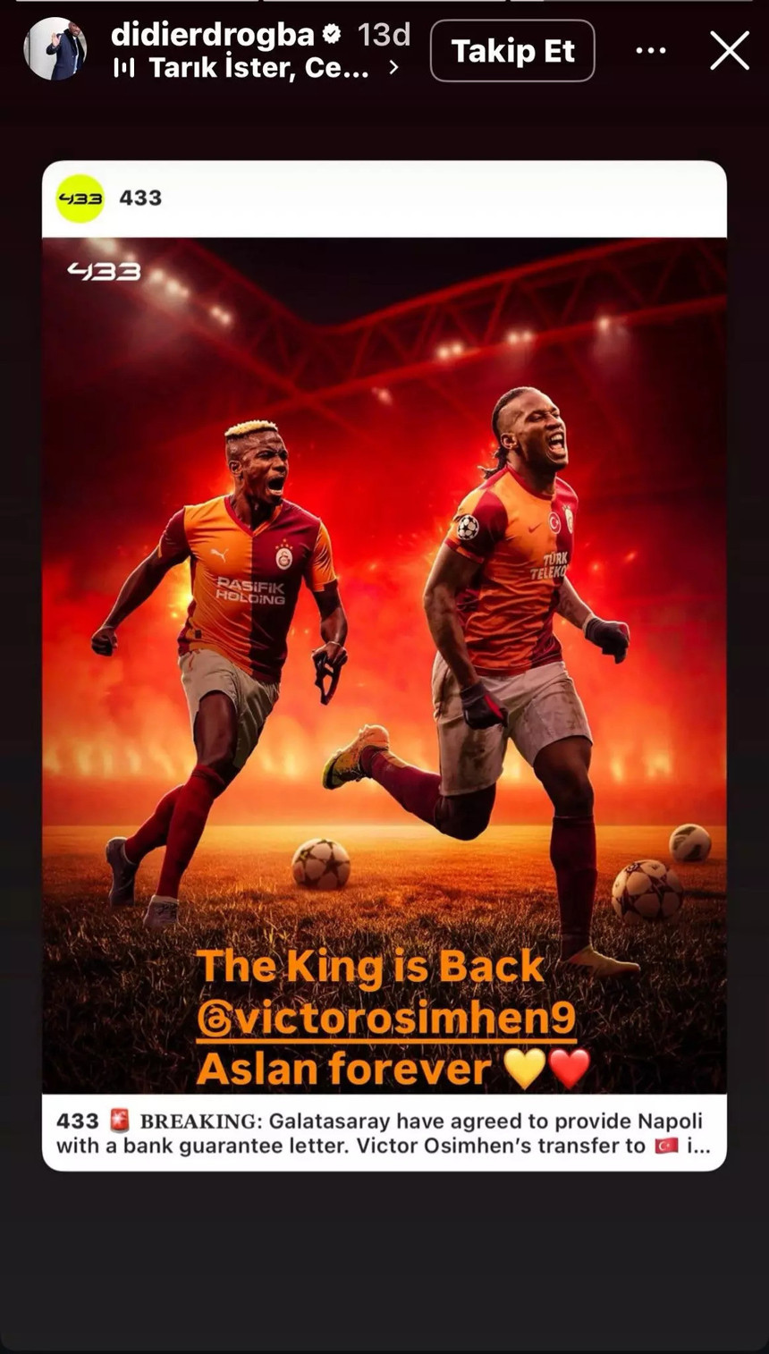 Didier Drogba'dan gündem olan Victor Osimhen paylaşımı! "Kral geri döndü"