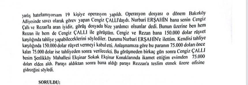 Rezan Epözdemir 150 bin dolar rüşvet karşılığı bir tutukluyu tahliye ettirmekle de suçlanıyor