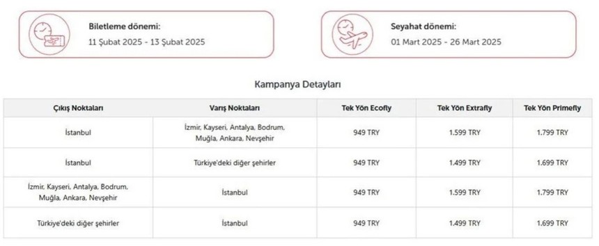 Türk Hava Yolları'ndan indirimli bilet kampanyası!