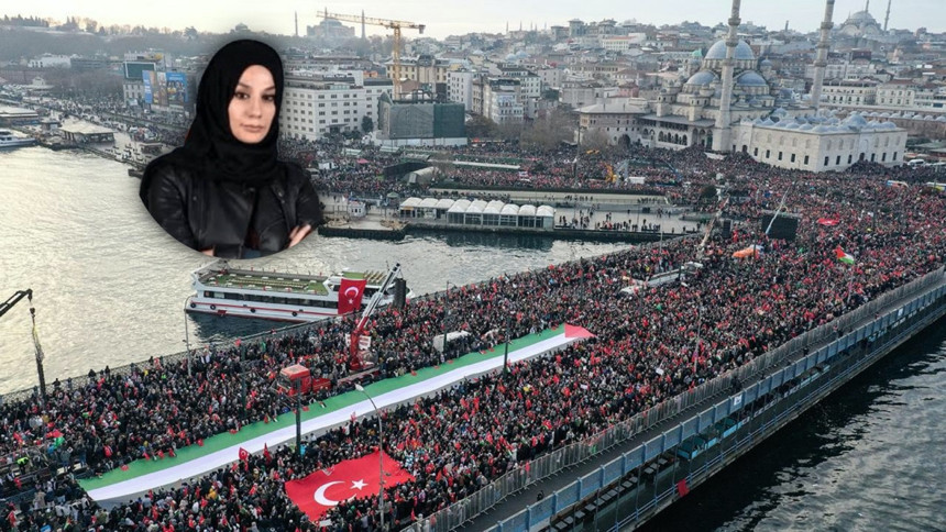 Esra Elönü’den 1 Ocak'taki Gazze yürüyüşüne anlamlı armağan: Filistin Özgür Olsun!