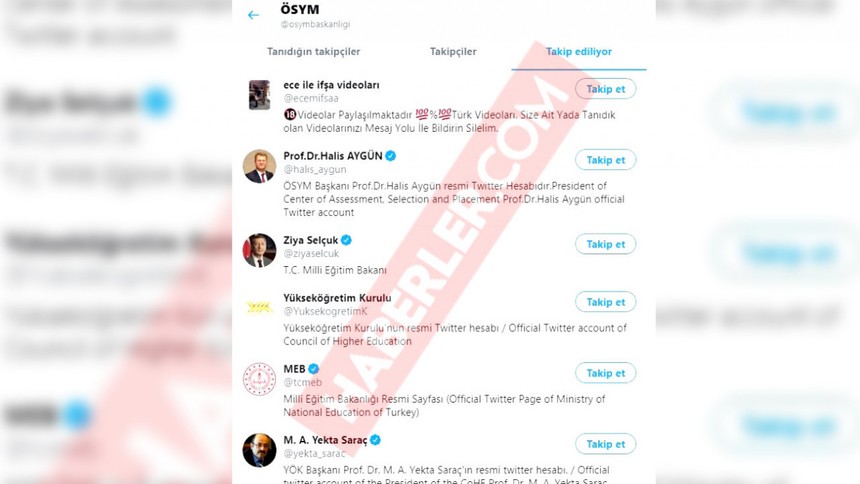 ÖSYM, Twitter'dan +18'lik hesabın takip edilmesi hakkında açıklama yaptı