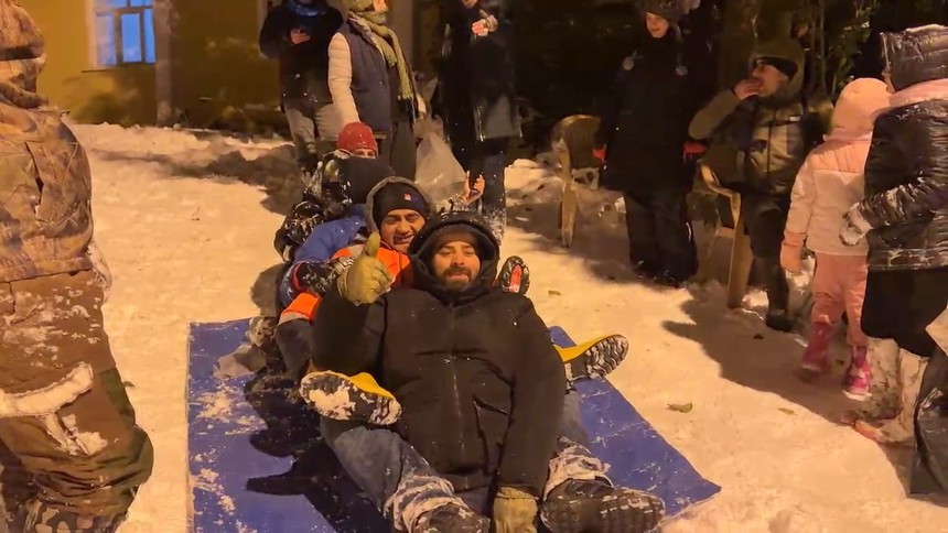 Rize'de dev horon; soğuk havaya rağmen gönüllerince eğlendiler