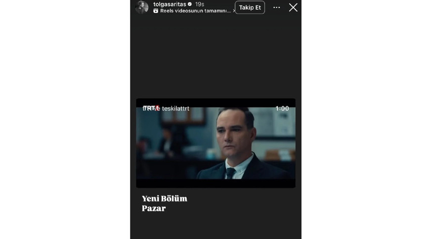 Tolga Sarıtaş haftalar sonra sessizliğini bozdu: 'Teşkilat' paylaşımı dikkat çekti!