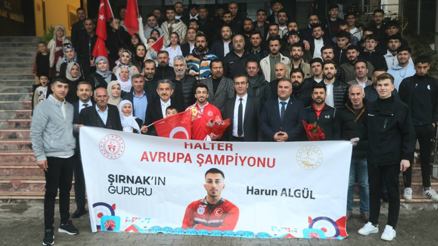 Avrupa şampiyonu halterci Harun Algül, memleketi Şırnak’ta coşkuyla karşılandı