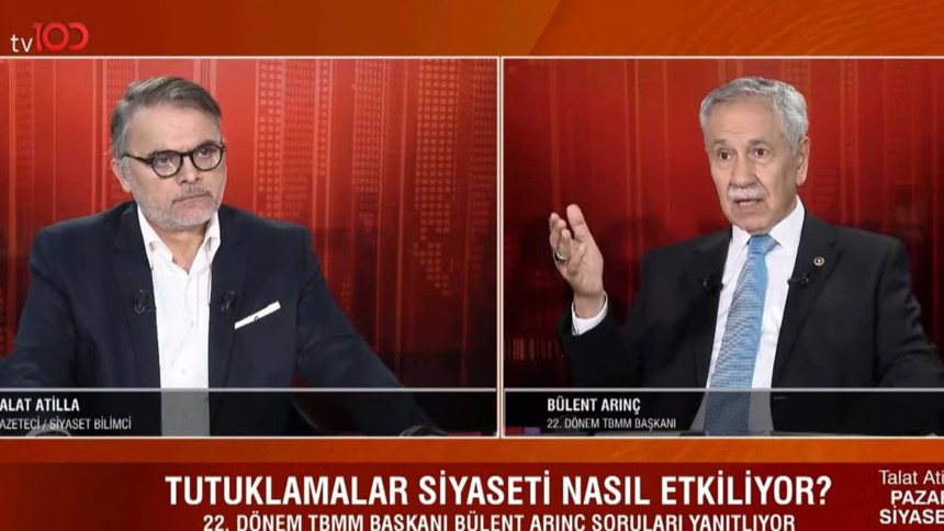 Bülent Arınç, TV 100’de hükümeti yaylım ateşine tuttu, Fahrettin Altun’u hedef aldı