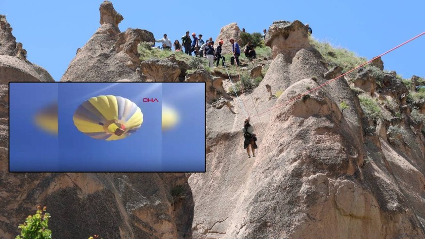 Havada panik! Peri Bacaları'nda turistleri taşıyan sıcak hava balonu zorunlu iniş yaptı - Resim : 2