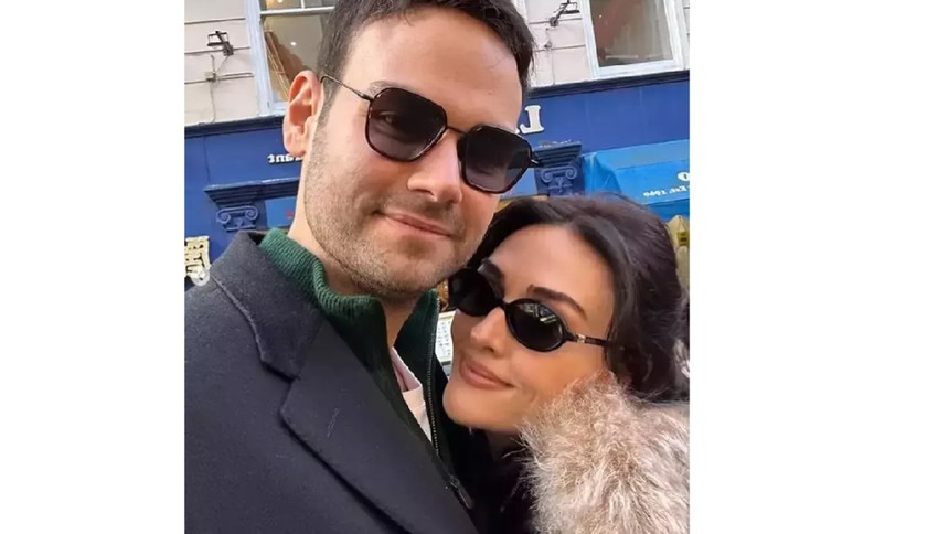 Esra Bilgiç kırmızı elbisesiyle sosyal medyayı salladı!