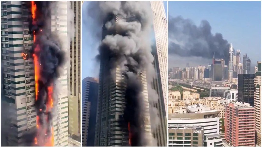 Dubai'de büyük yangın: 67 katlı gökdelen ateş topuna döndü!