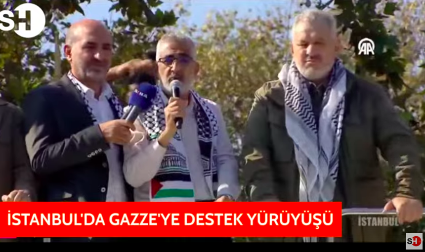 Gazze için tek yürek! Binlerce İstanbullu, Ayasofya Camii'den Eminönü Meydanı'na yürüdü - Resim : 3