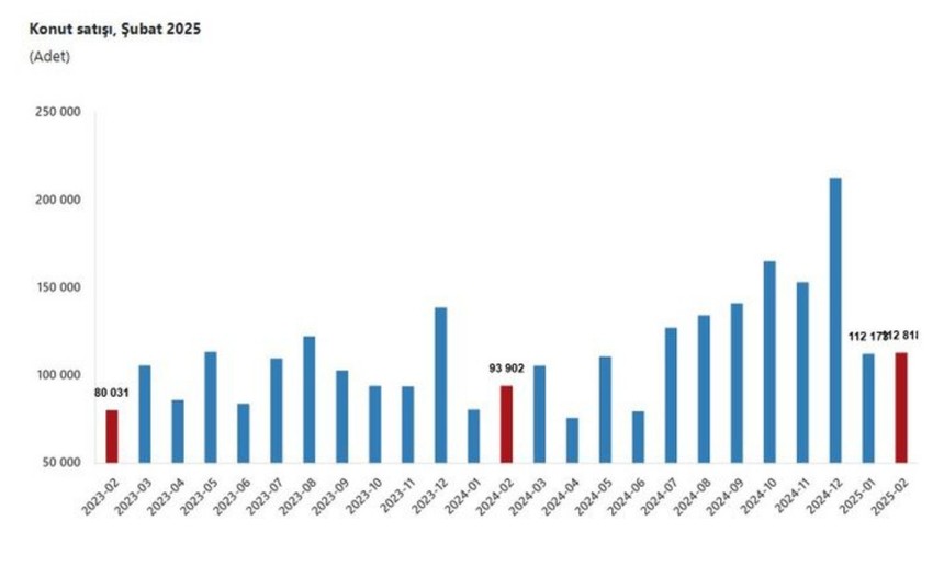 Konut satışları şubat ayında yüzde 20 arttı