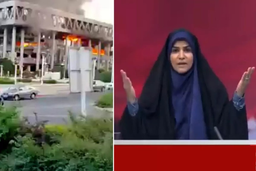 İsrail'in İran devlet televizyonunu vurması saniye saniye ekranda