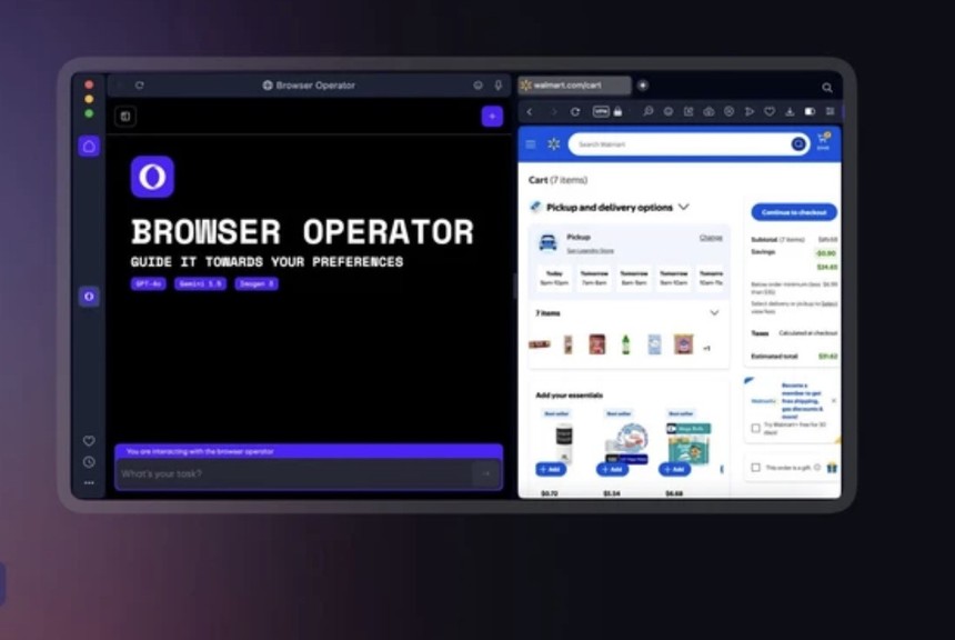 Opera tarayıcı ve yapay zekalı 'browser operator' sistemi