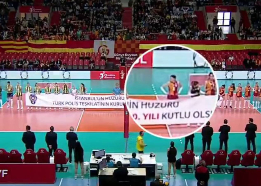 Galatasaraylı voleybolcu İlkin Aydın'dan küstah hareket! Pankartta "polis" yazıyor diye protesto etti - Resim : 2