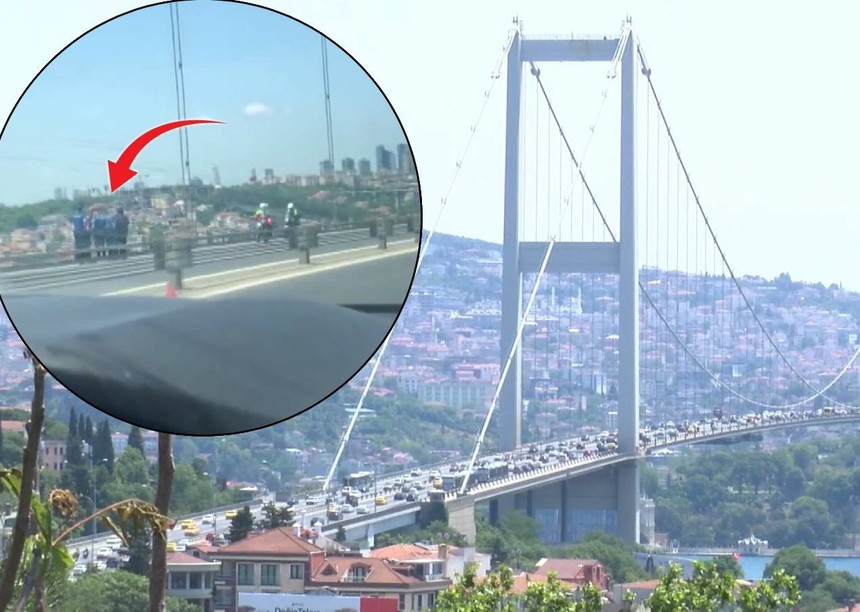 15 Temmuz Şehitleri Köprüsü'nde intihar girişimi! Taksiciye silah çekip, korkuluklara koşmuş - Resim : 2