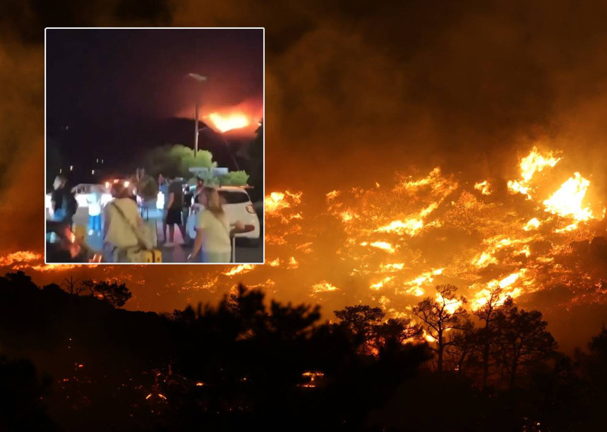 Girit sabaha kadar yandı, turistler apar topar tahliye edildi, Yunanistan alevlerle mücadelede çaresiz - Resim : 2