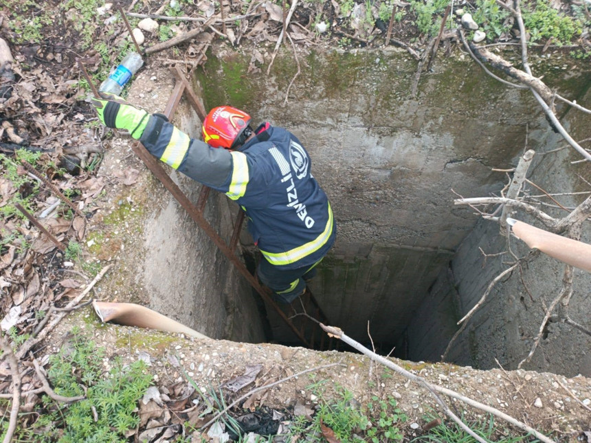 Çivril'de 5 metrelik kuyuya düşen koyun itfaiye ekiplerinin çalışmasıyla kurtarıldı