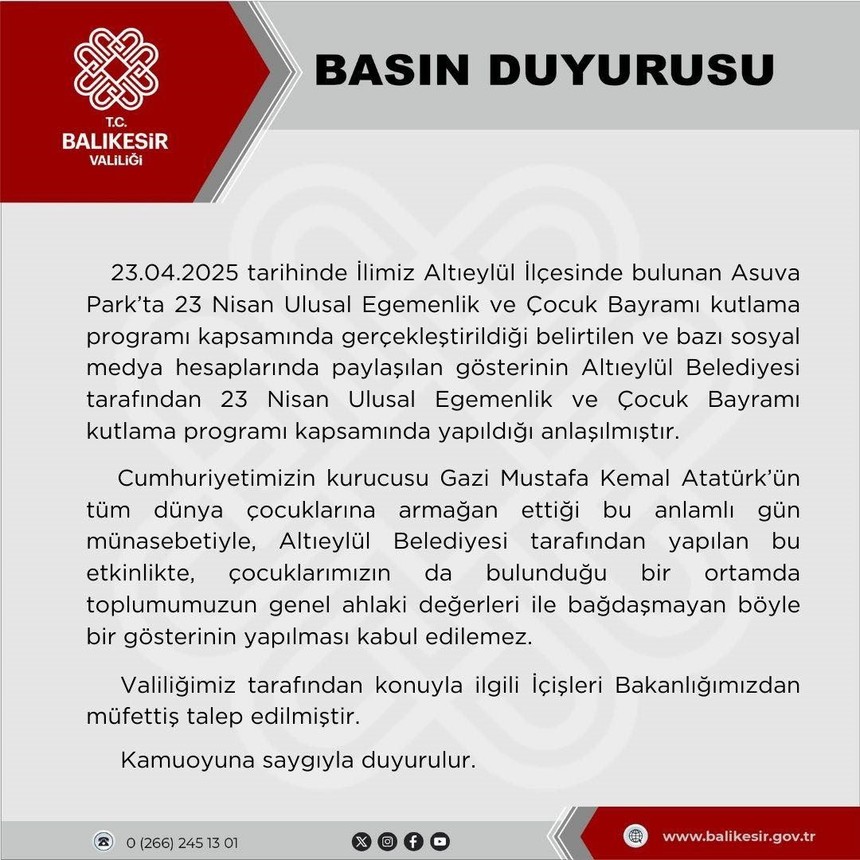 Balıkesir’de 23 Nisan skandalı! CHP’li belediyenin etkinliğinde direk dansı tepki çekti! Valilik o görüntüler için müfettiş istedi