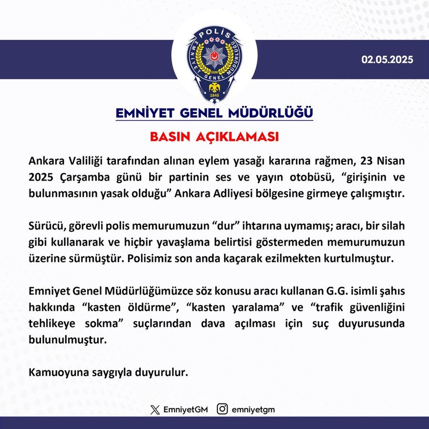 Konu kapanmadı, Bakan Yerlikaya'dan sert açıklama: CHP otobüsünü polisin üzerine süren şoför hak ettiği yanıtı alacak