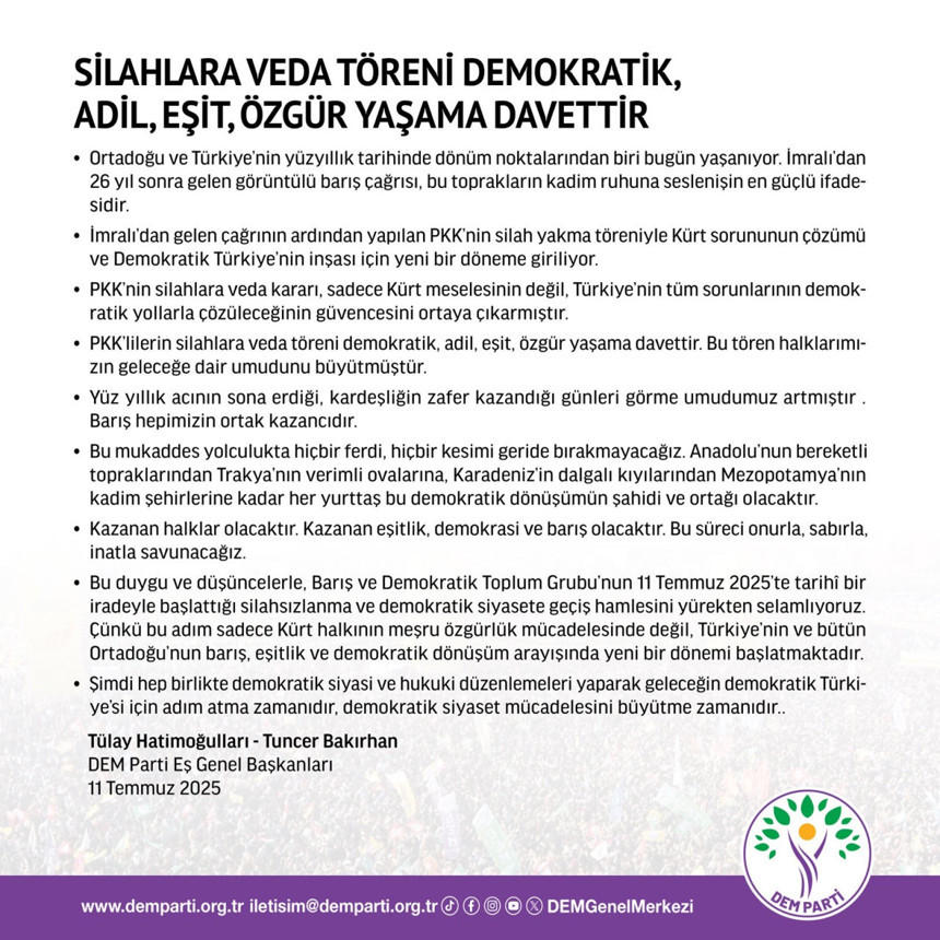 Selahattin Demirtaş ve DEM Parti'den peş peşe paylaşımlar... "Kazanan halklar olacaktır" - Resim : 2