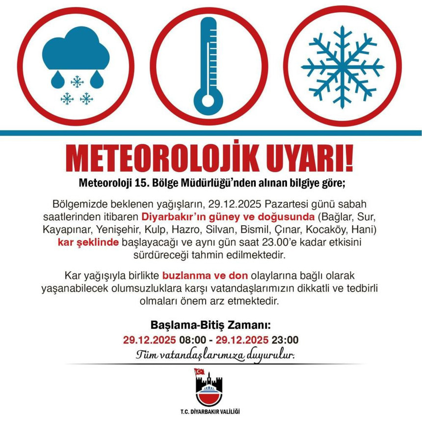 Diyarbakırlılar dikkat! Valilikten uyarı geldi