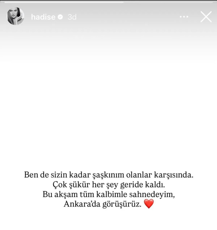 Serbest bırakılan Hadise'den ilk açıklama: Ben de sizin kadar şaşkınım olanlar karşısında
