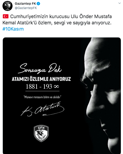 Süper Lig ekipleri Atatürk'ü andı! - Sayfa 9