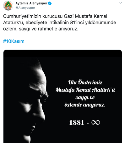 Süper Lig ekipleri Atatürk'ü andı! - Sayfa 10