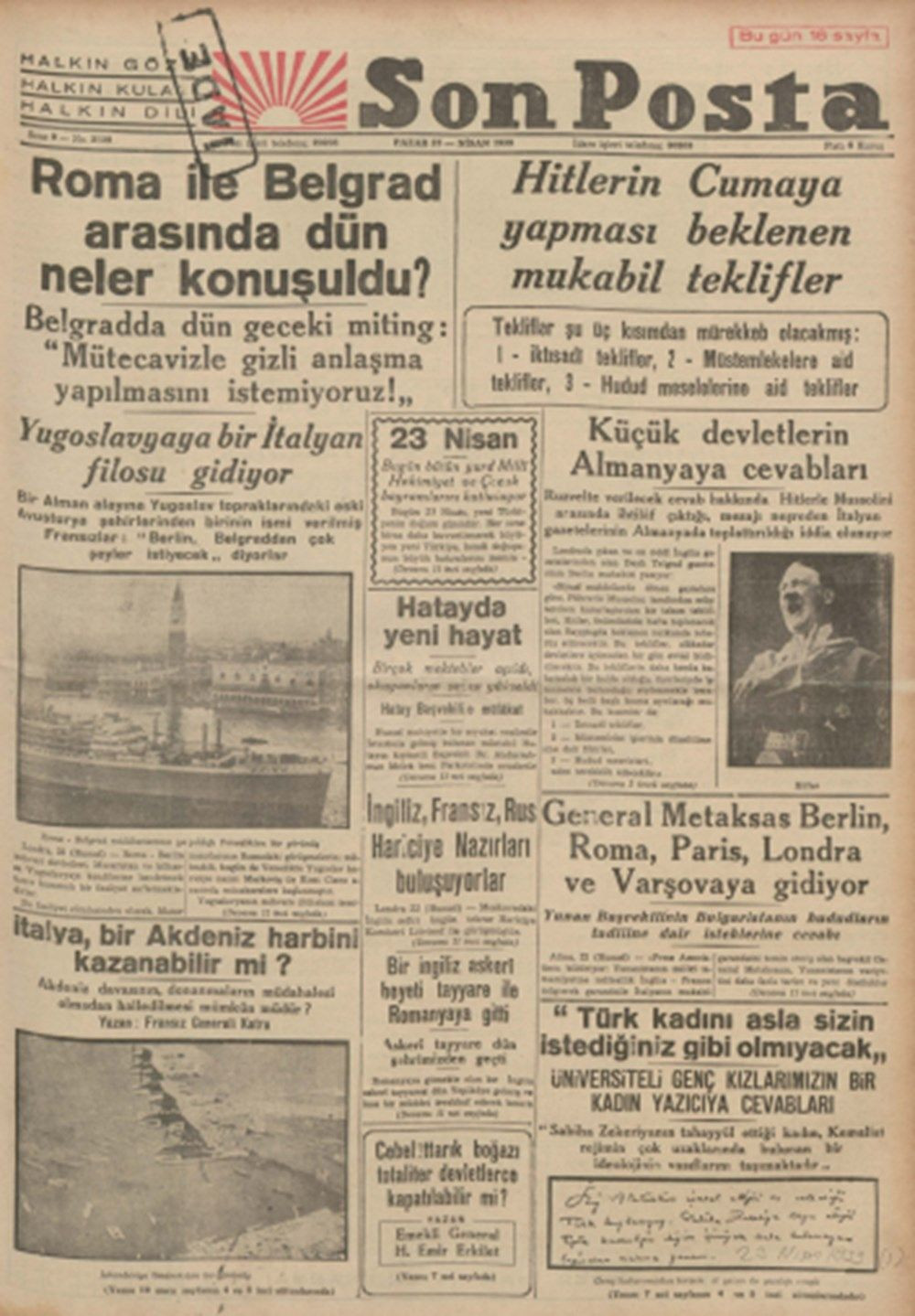 Tarihte 23 Nisan gazete manşetleri - Sayfa 24