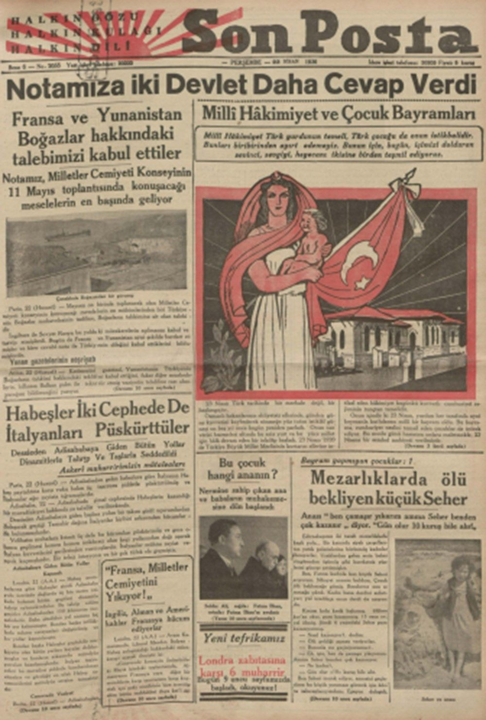 Tarihte 23 Nisan gazete manşetleri - Sayfa 23