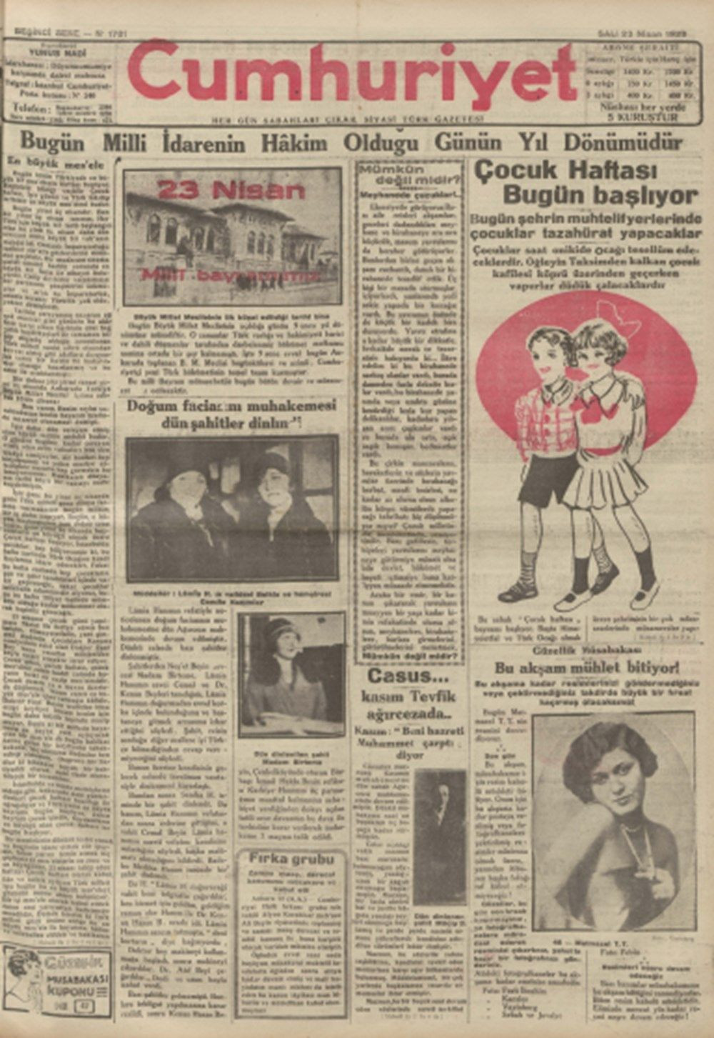 Tarihte 23 Nisan gazete manşetleri - Sayfa 8