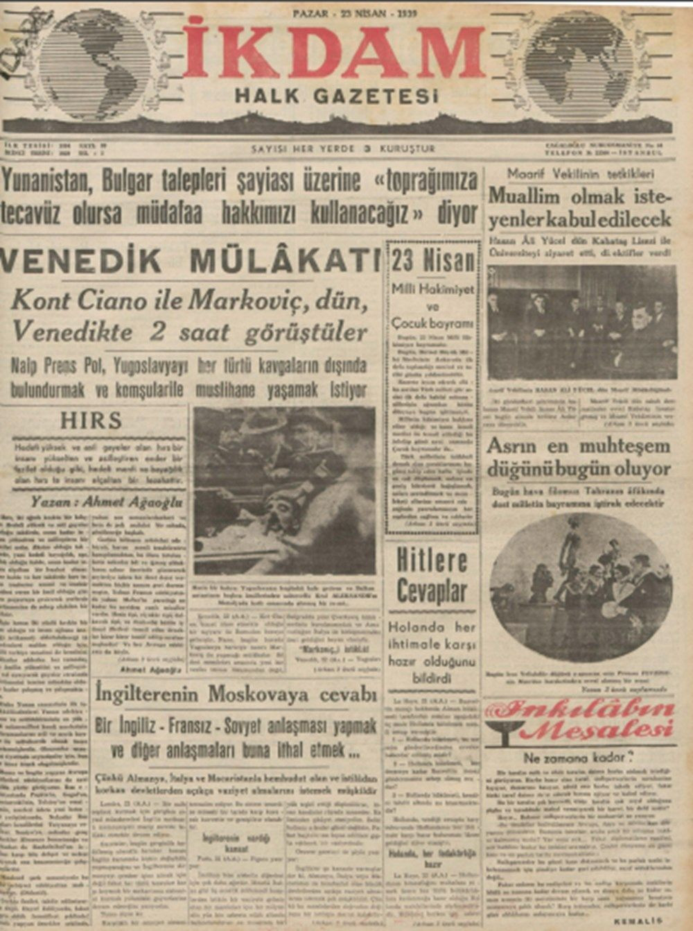 Tarihte 23 Nisan gazete manşetleri - Sayfa 15