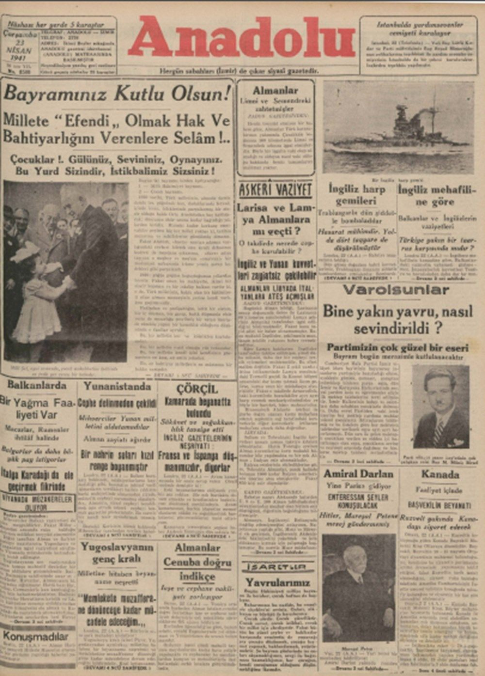 Tarihte 23 Nisan gazete manşetleri - Sayfa 7