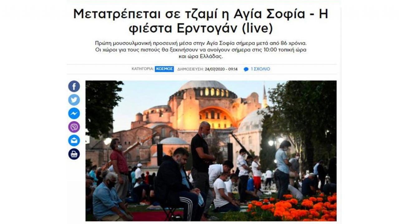 Ayasofya'da kılınan ilk Cuma namazı dünya basınında da manşetlerde - Sayfa 11