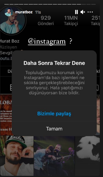Instagram'da 'daha sonra tekrar dene' hatası! Ünlü isimler isyan etti - Sayfa 17