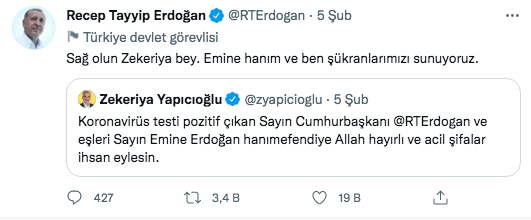 Erdoğan'a gönderilen tüm geçmiş olsun mesajları ve verdiği yanıtlar! - Sayfa 16